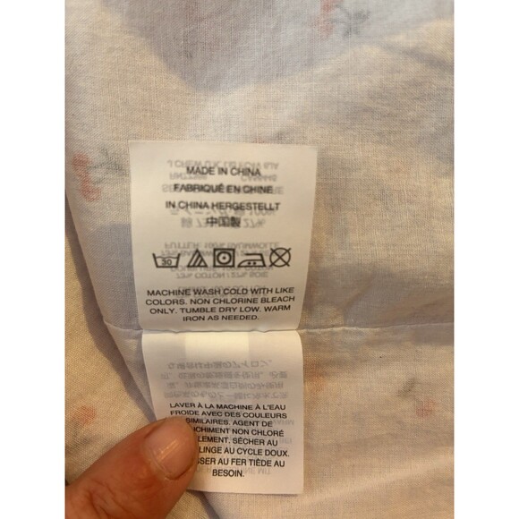 J.Crew Size 0 Cherry Print Sleeveless Tie Neck Cotton Silk Blouse Top - Picture 5 of 12